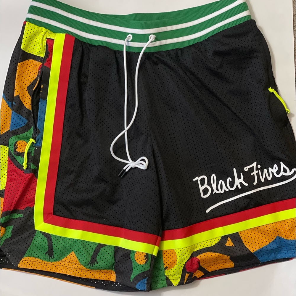 MENS PUMA BLACK FIVES BASKETBALL SHORTS - Picture 9 of 11
